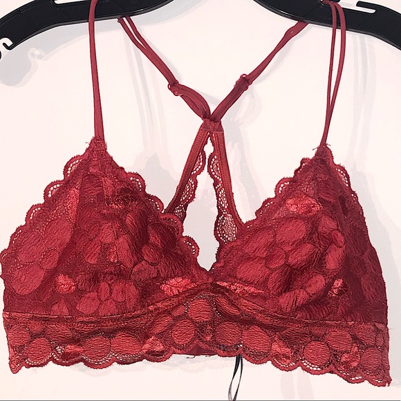 aerie Other - Aerie Red Lace Thin Strap Racerback Bralette